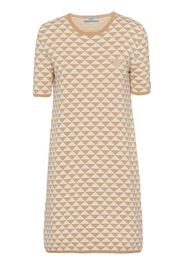 Prada Jacquard cotton crew-neck dress - Nude