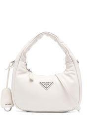 Prada logo-plaque padded tote bag - Weiß