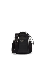 Prada enamel-logo leather smartphone case - Schwarz