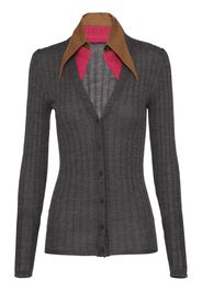 Prada Kontrastierender Cardigan - Grau