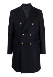 Prada double-breasted peak-lapels coat - Blau