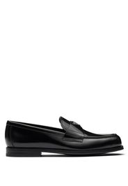 Prada triangle-logo brushed-leather loafers - Schwarz
