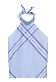 Prada checked cotton cropped top - Blau