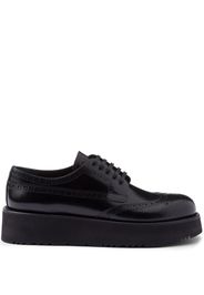Prada brushed-leather lace-up shoes - Schwarz