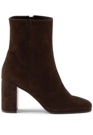 Prada Wildlederstiefel mit emailliertem Triangel-Logo 90mm - Braun