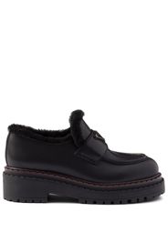 Prada shearling leather loafers - Schwarz