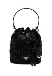 Prada enamel triangle-logo tote bag - Schwarz