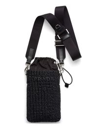 Prada logo-embroidered smartphone case - Schwarz