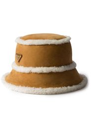Prada suede shearling bucket hat - Braun
