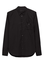 Prada patch-pocket cotton shirt - Schwarz