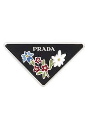 Prada floral triangle brooch - Silber