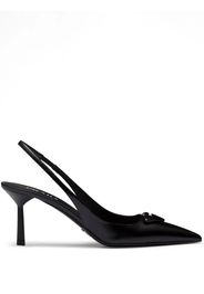 Prada 75mm triangle-logo pumps - Schwarz