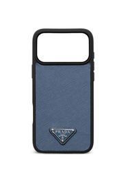 Prada Saffiano leather case for iPhone 17 Pro Max - Blau