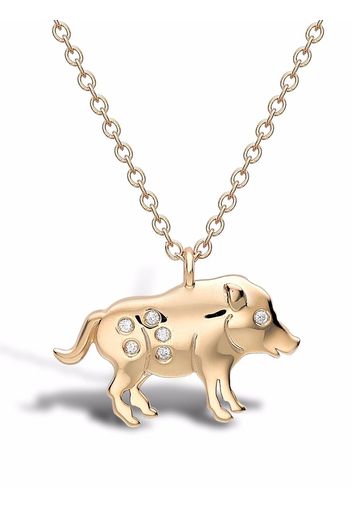 Pragnell 18kt yellow gold Zodiac diamond pig pendant