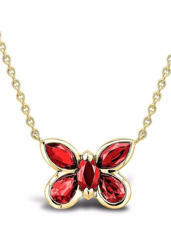 Pragnell 18kt yellow gold ruby butterfly pendant necklace