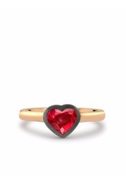 Pragnell Legacy Heart Shape Ruby Ring 1.07ct in 18ct Rose and Blackened White Gold - Rosa