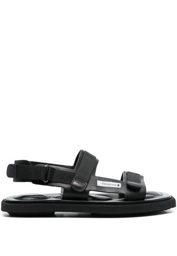 Premiata strap leather flat sandals - Schwarz