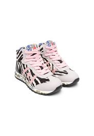 Premiata Kids zebra-print high-top sneakers - Grau