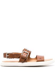 Premiata silver-tone stud-detailing leather sandals - Braun