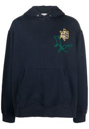 PRESIDENT'S embroidered-logo long-sleeve hoodie - Blau