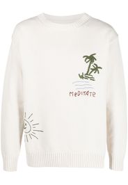 President’S logo-print knitted sweatshirt - Nude