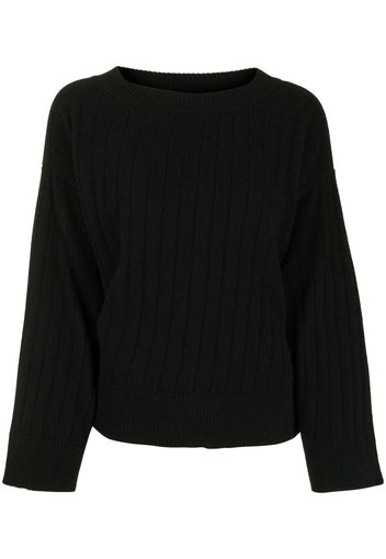 Pringle of Scotland wide-neck ribbed-knit jumper - Schwarz