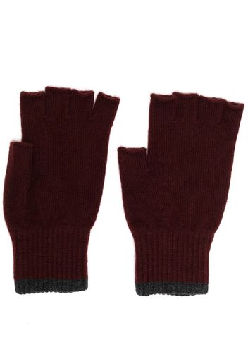 Pringle of Scotland finger-less cashmere gloves - Rot