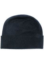 Pringle of Scotland Ribbed Wool Cashmere Blend Beanie In Navy - Blau