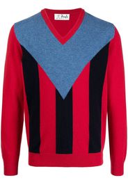 Pringle of Scotland vertical-stripe V-neck jumper - Rot