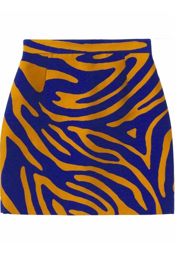 Proenza Schouler Abtstract Stripe Jacquard Mini Skirt - COBALT/BRONZE