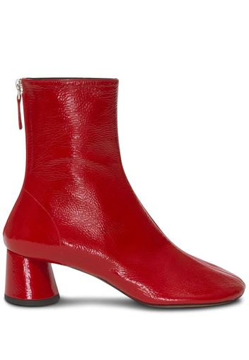 Proenza Schouler Stiefeletten aus Lackleder mit Knitteroptik - Rot