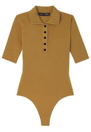 Proenza Schouler short-sleeved knitted polo bodysuit - Braun