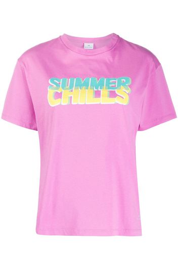 PS Paul Smith T-Shirt mit Slogan-Print - Rosa