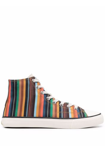 PS Paul Smith Gestreifte High-Top-Sneakers - Orange