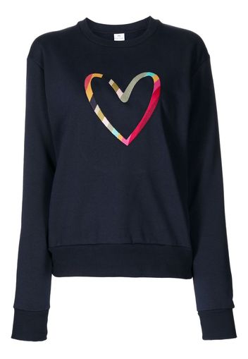 PS Paul Smith embroidered-heart organic-cotton sweatshirt - Blau