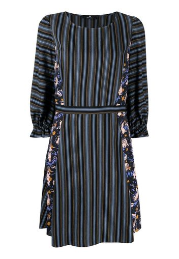 PS Paul Smith floral-print stripe pattern dress - Blau