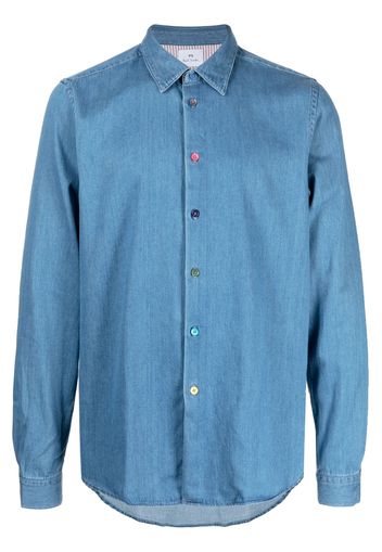 PS Paul Smith mid-wash long-sleeve denim shirt - Blau