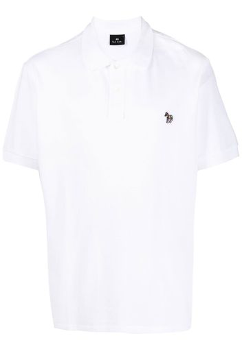 PS Paul Smith zebra-patch short-sleeved polo shirt - Weiß