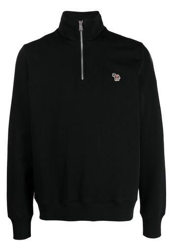 PS Paul Smith logo-embroidered funnel neck sweatshirt - Schwarz