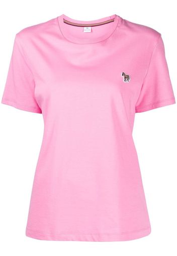 PS Paul Smith T-Shirt mit Zebra-Patch - Rosa