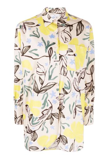 PS Paul Smith floral-print organic cotton shirt - Nude