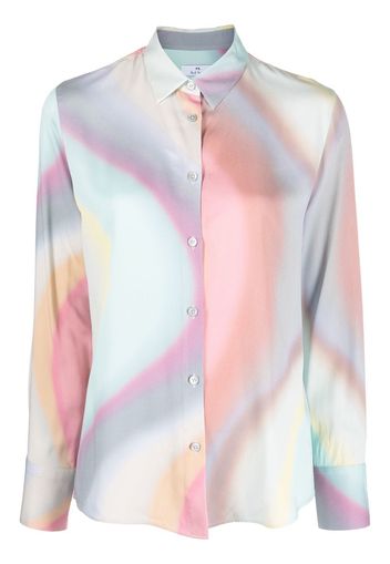 PS Paul Smith abstract-print long-sleeved shirt - Blau