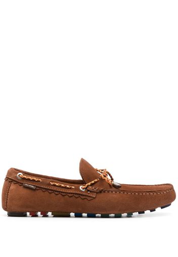 PS Paul Smith tie-fastening suede mocassins - Braun