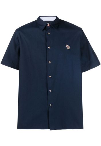 PS Paul Smith logo-patch organic-cotton shirt - Blau