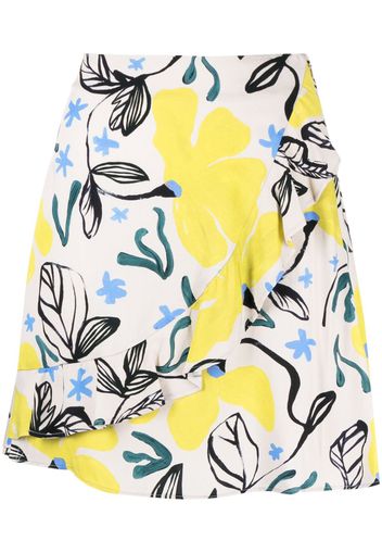 PS Paul Smith graphic-print ruffle-detail skirt - Mehrfarbig