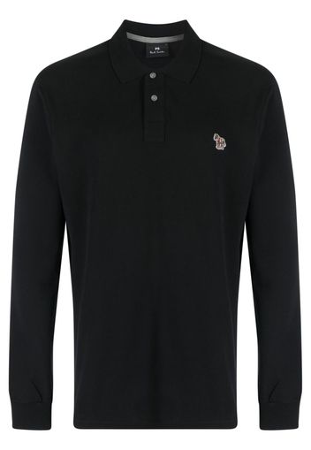 PS Paul Smith logo-patch zebra polo shirt - Schwarz