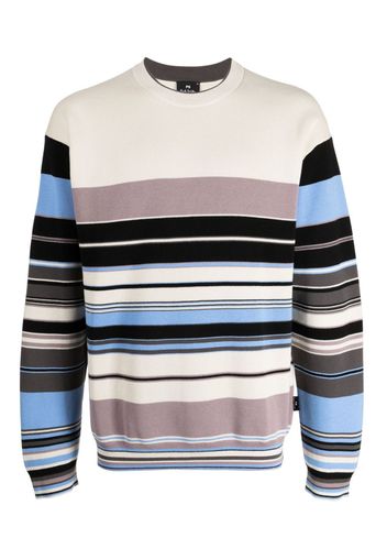 PS Paul Smith striped intarsia-knit jumper - Weiß