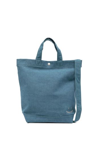 PS Paul Smith Happy logo-embroidered tote bag - Blau