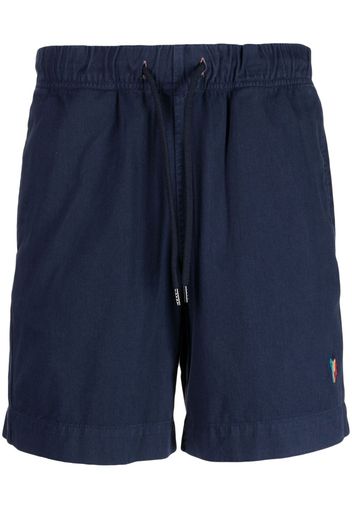 PS Paul Smith logo-embroidered cotton track shorts - Blau