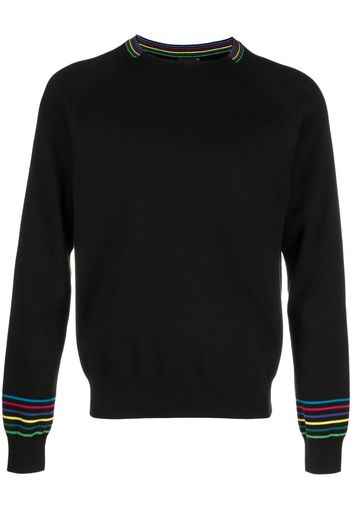 PS Paul Smith stripe-detail organic cotton jumper - Schwarz